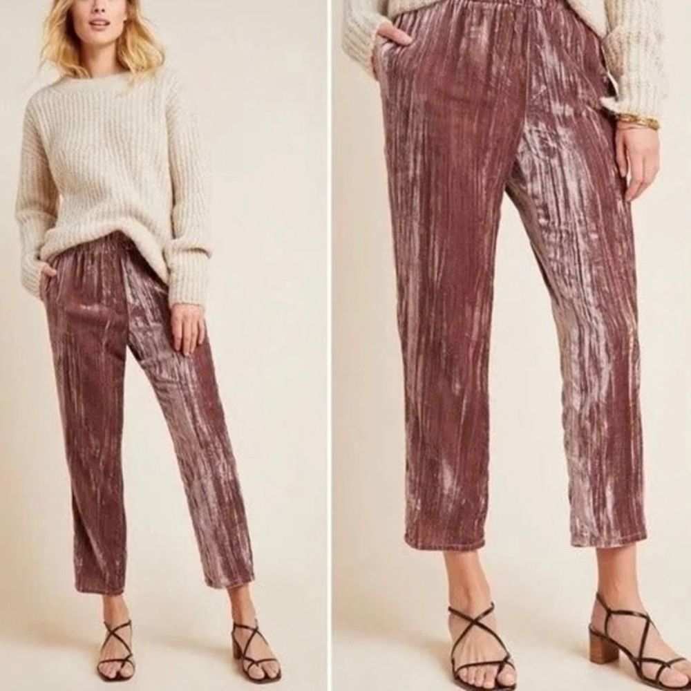 NWT Anthropologie Tina Jo Velvet Trousers Size S - Picture 3 of 8